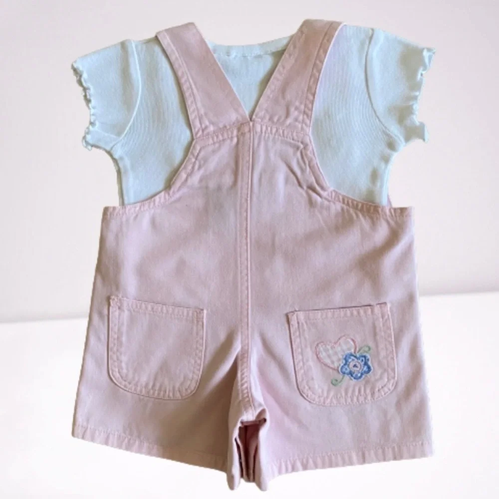 miniwear Baby Girls 2-Piece Pink Overalls Set​​​​​​​​​​​​​​​​​​​​​​​​​​​​​